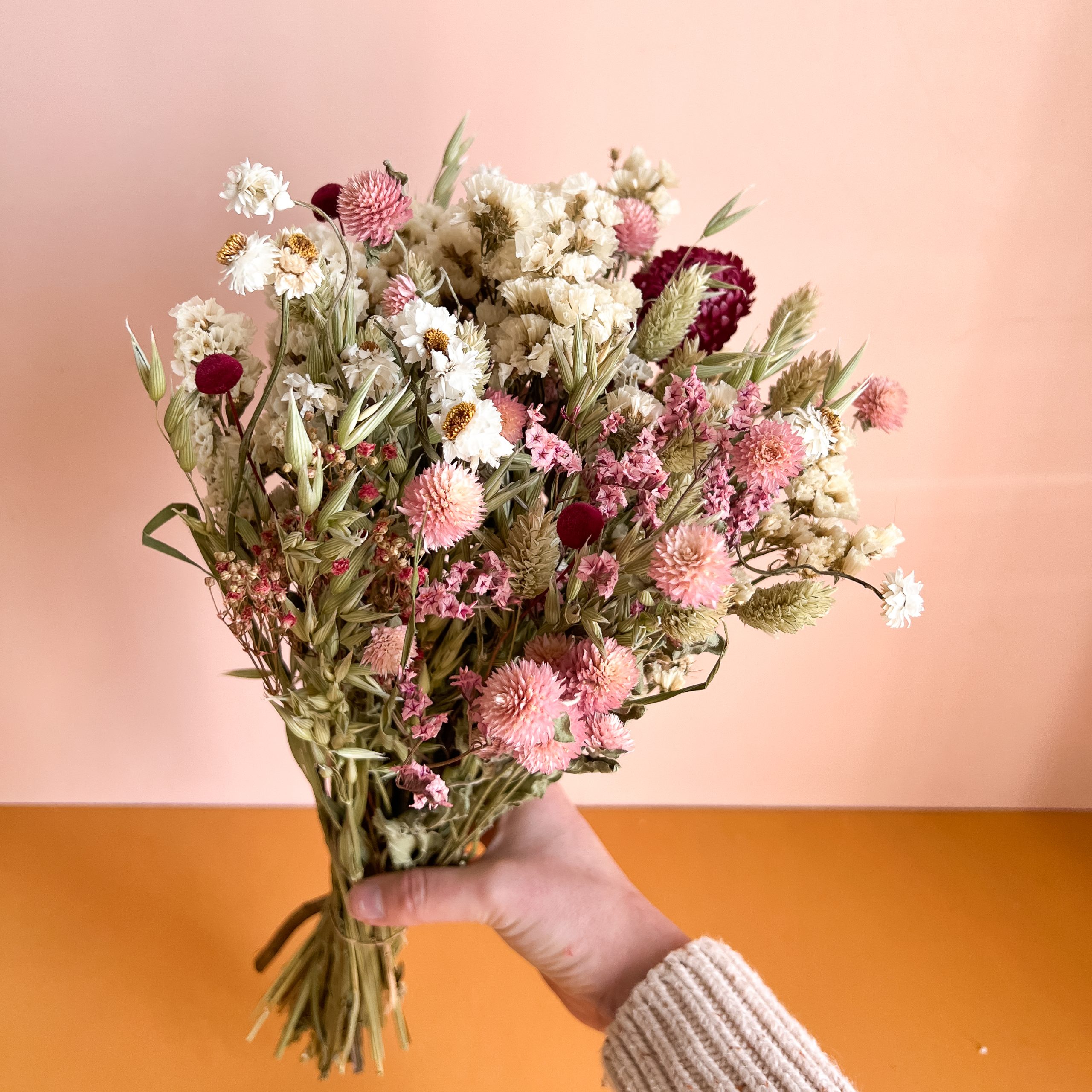 Bouquet de fleur séché - Fleurs séchées colorées - Livré sous 48h